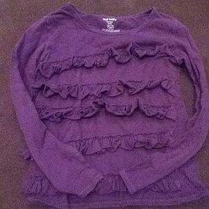 Girls Purple ruffle shirt